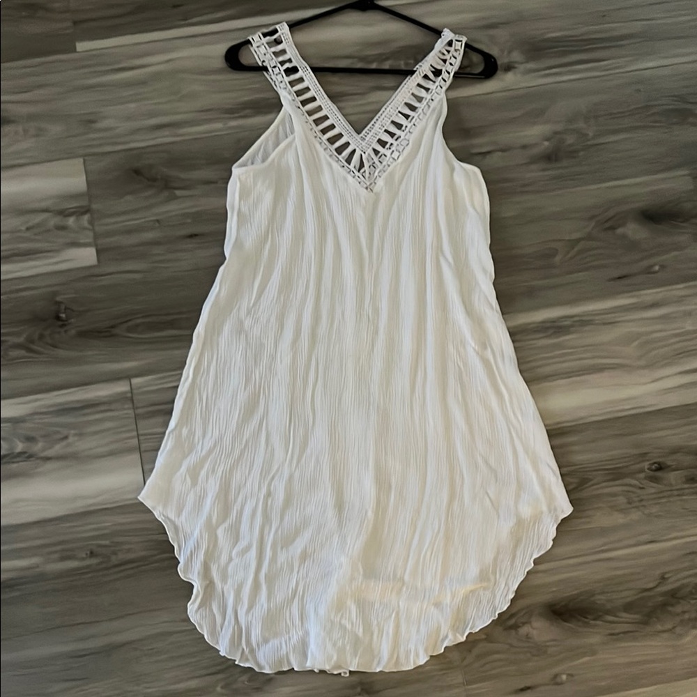 White Sleeveless Bathing Suit Cover Up